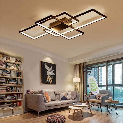 Jsz Deckenleuchte 105cm LED Dimmbar - Schwarz für Wohnzimmer: Längliche, schwarze LED-Deckenleuchte. Bietet dimmbares Licht zur Hauptbeleuchtung im Wohnzimmer.