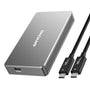 ANYOYO M.2 NVMe SSD Gehäuse 40Gbps – USB 4/Thunderbolt. Kompaktes schwarzes Aluminiumgehäuse zur externen Nutzung von M.2 NVMe SSDs für schnelle Datenübertragung.