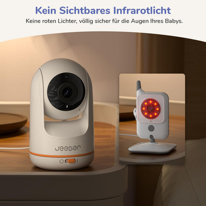 jeeber VB805Pro Babyphone mit Kamera 2K, 5 Zoll WLAN Nachtsicht