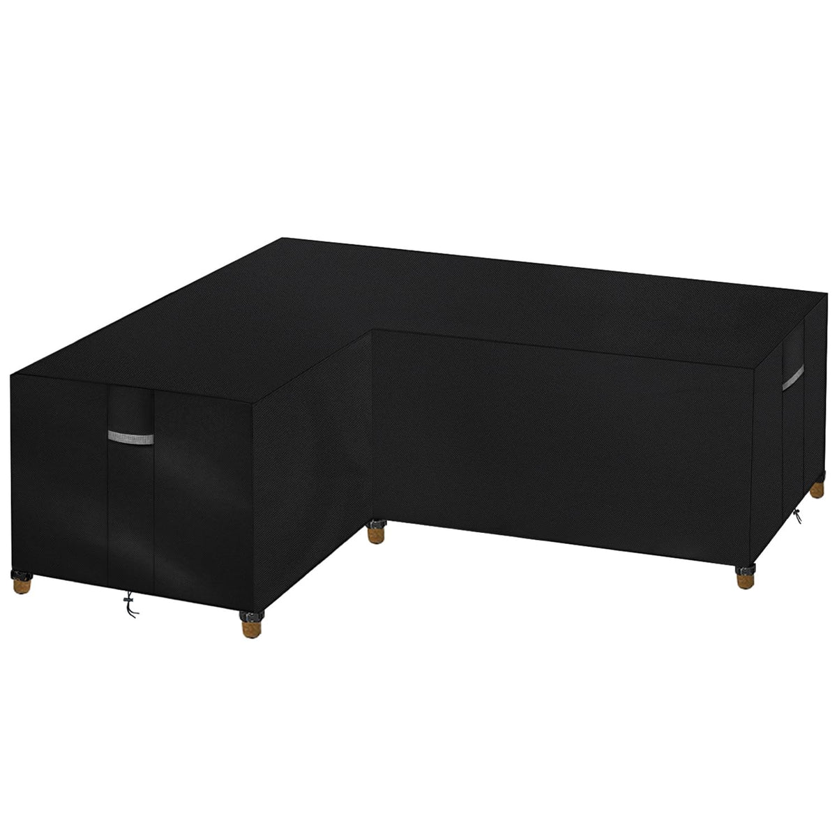 Dokon Gartenmöbel Abdeckung L-Form, wasserdicht, 222x286 cm, schwarz