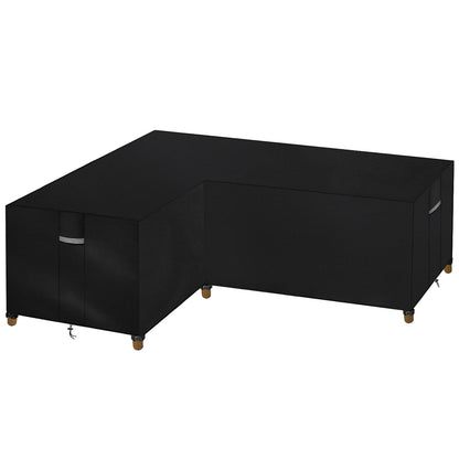 Dokon Gartenmöbel Abdeckung L-Form, wasserdicht, 222x286 cm, schwarz