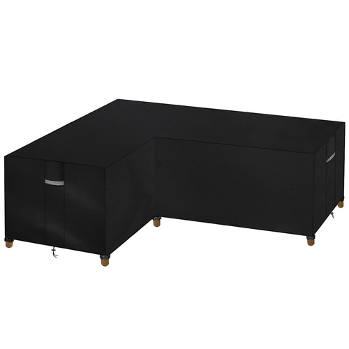 Dokon Gartenmöbel Abdeckung L-Form, wasserdicht, 222x286 cm, schwarz
