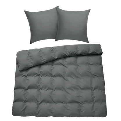 BEDELITE Bettwäsche-Set 3-teilig Baumwolle 200x220 cm Anthrazit