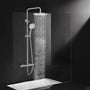 Rainsworth Duschsystem Thermostat 25cm Regendusche Chrom. Runde Kopfbrause, regelt Duschtemperatur konstant.