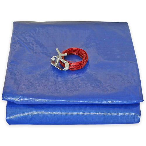 TECPLAST PO155RD Poolabdeckung rund - 6.20m f. 5.4m Pool, Abflussnetz. Runde 6.20m Abdeckung mit Abflussnetz für 5.4m Rundpool.