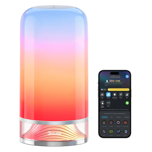 Govee Touch Dimmbar LED Tischlampe RGBICWW Matter. Erzeugt dimmbares Licht in Millionen Farben, per Touch und Matter steuerbar.