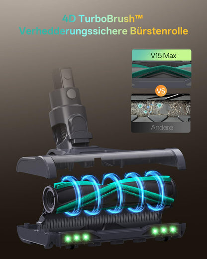 Vexilar V15Max Akku-Staubsauger mit Wischfunktion, 55 kPa, Saphirblau