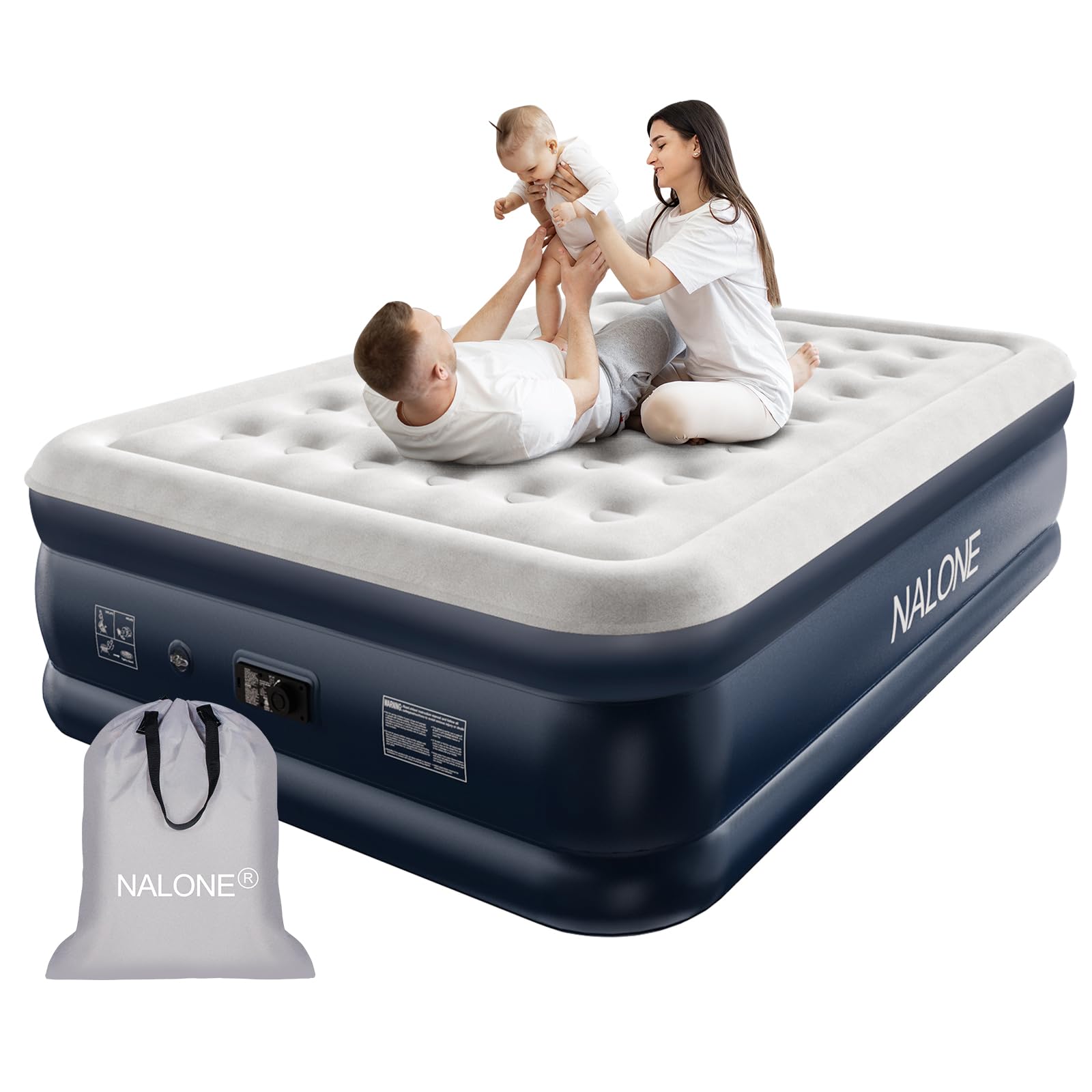 NALONE Luftmatratze selbstaufblasend 2 Personen - Queen Size. Rechteckige Matratze für zwei. Selbstaufblasend, schnell als Schlafgelegenheit nutzbar.