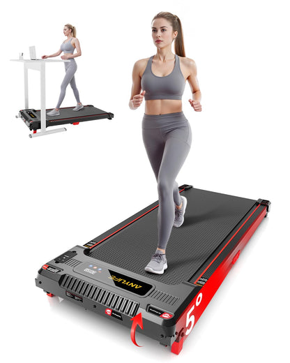 Anylife Laufband 480-A Walking Pad mit Steigung bis 150 kg – kompakte Bauweise mit LED-Anzeige und Transportrollen