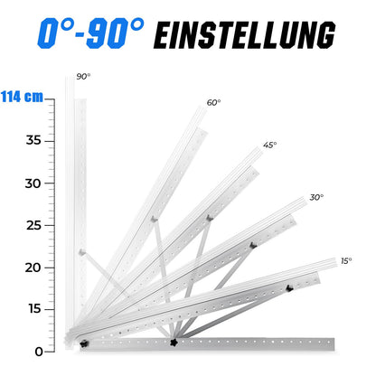 GLIESE Solarmodul-Halterung 114 cm, verstellbar 0°–90°, 2 Sets