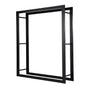 Loywe Kaminholzregal 170x25x140cm - Schwarz Metall. Hohes, rechteckiges Regal aus schwarzem Metall zur ordentlichen Lagerung von Kaminholz.