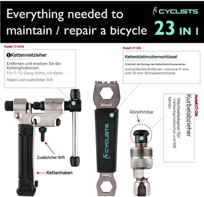 Cyclists 23-teiliges Fahrrad Reparaturset - Werkzeugkoffer