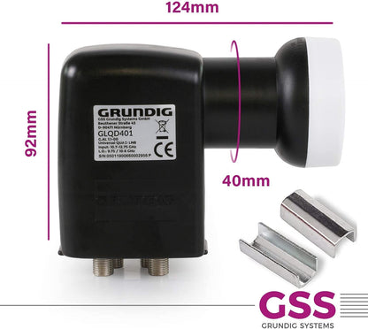 GSS Quad LNB 4-fach digital, LTE-Filter, 0,1 dB, für Sat-Antenne