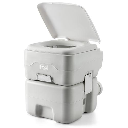 Trail Transportable Campingtoilette mit Spülung, 10-L-Fäkalientank, mobile Chemietoilette mit Tragegriffen