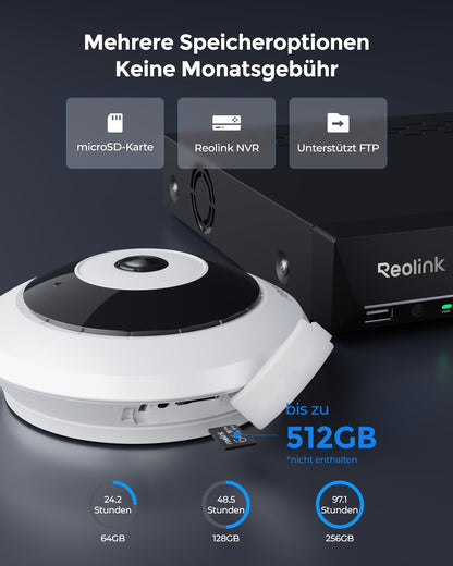 Reolink FE-P 6MP PoE IP Fisheye Sicherheitskamera 360° - Weiss