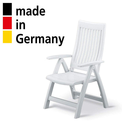 Kettler Hochlehner Gartenstuhl klappbar, verstellbar, weiss