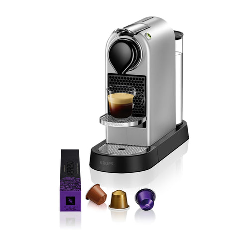 Nespresso Krups CitiZ XN741 Kaffeekapselmaschine Silber, schlankes Design