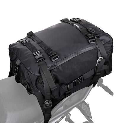 Rhinowalk Motorradtasche 30 L Schwarz mit wasserdichter Innentasche, Hecktasche aus Polyester