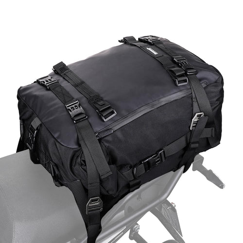 Rhinowalk Motorradtasche 30 L Schwarz mit wasserdichter Innentasche, Hecktasche aus Polyester