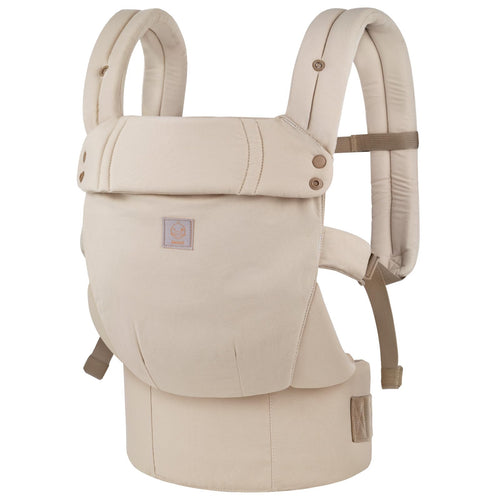 GAGAKU Babytrage ergonomisch mit Nackenstütze, 3,2-15 kg, Khaki aus 100 % Baumwolle