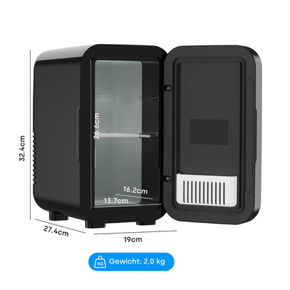 Enventor Mini-Kühlschrank 6 Liter, Kühl- und Wärmefunktion, Schwarz