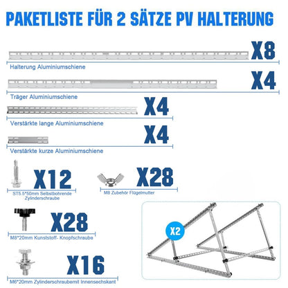 Verstärkte Balkon-Kraftwerk Halterung Alu 118CM 0-90° – 2 Paar