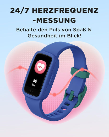 BIGGERFIVE Vigor 3 Kinder-Fitnessuhr mit AMOLED, 3ATM, Blau