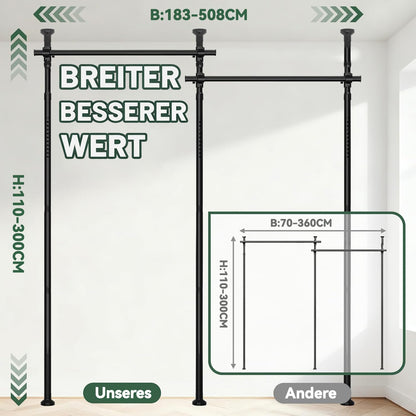Jilron Gardinenstange ohne Bohren, Raumteiler, verstellbar, schwarz