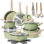 JUST PERFECTO Induktion Töpfe & Pfannen Set PTFE-/PFOA-frei – 21-tlg. Grün. Grünes Kochgeschirr für Induktionsherde zum Kochen und Braten.