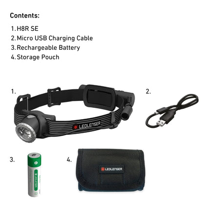 Ledlenser H8R SE LED Stirnlampe, 700 Lumen, 170 m Leuchtweite