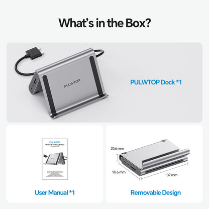 PULWTOP MacBook Docking Station Dual Monitor 4K M3/M4/M5