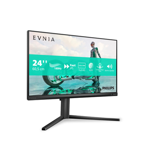 Philips Evnia 24M2N3200AM 24 Zoll Full HD Gaming Monitor schwarz. Schwarzer Bildschirm mit Full HD Auflösung für ein optimiertes Spielerlebnis.