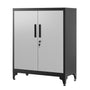SONGMICS Aktenschrank OMC013S01 – Stahlschrank Silbern-Mattschwarz, ein silbern-mattschwarzer Stahlschrank zum Ordnen und Sichern von Akten.
