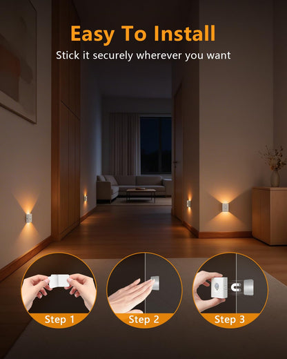 WILLED LED Treppenbeleuchtung mit Bewegungsmelder, 8er Set