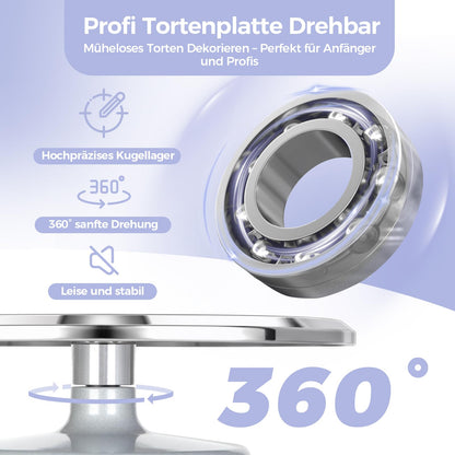 Ohuhu Tortenplatte drehbar, Aluminium Drehteller 30 cm mit Zubehör