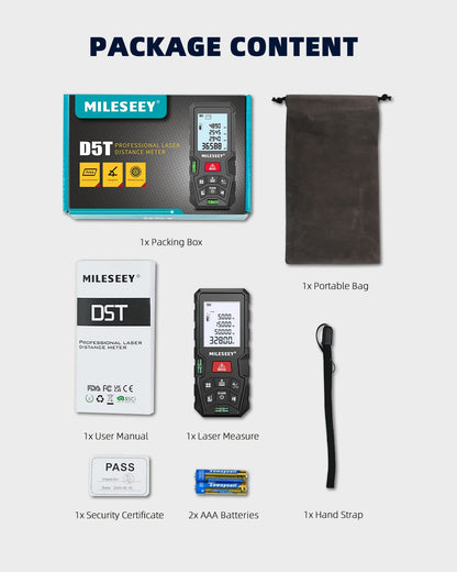 MiLESEEY D5T Laser-Entfernungsmesser 100 m, ±2 mm Genauigkeit