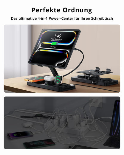 GEEKERA 4-in-1 Ladestation für Apple mit 65 W Netzteil, schwarz