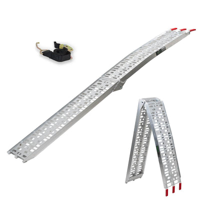 TRUTZHOLM Auffahrrampe klappbar Alu 228 cm 340 kg – Grau. Die Rampe dient zum Verladen von Kleinfahrzeugen oder Maschinen auf Anhänger.