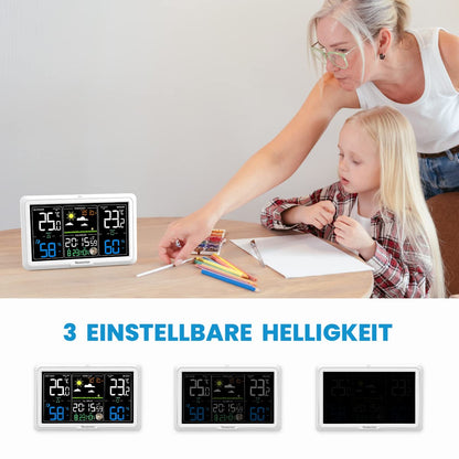 Newentor Funk-Wetterstation mit Aussensensor, VA-Display, DCF-Funkuhr