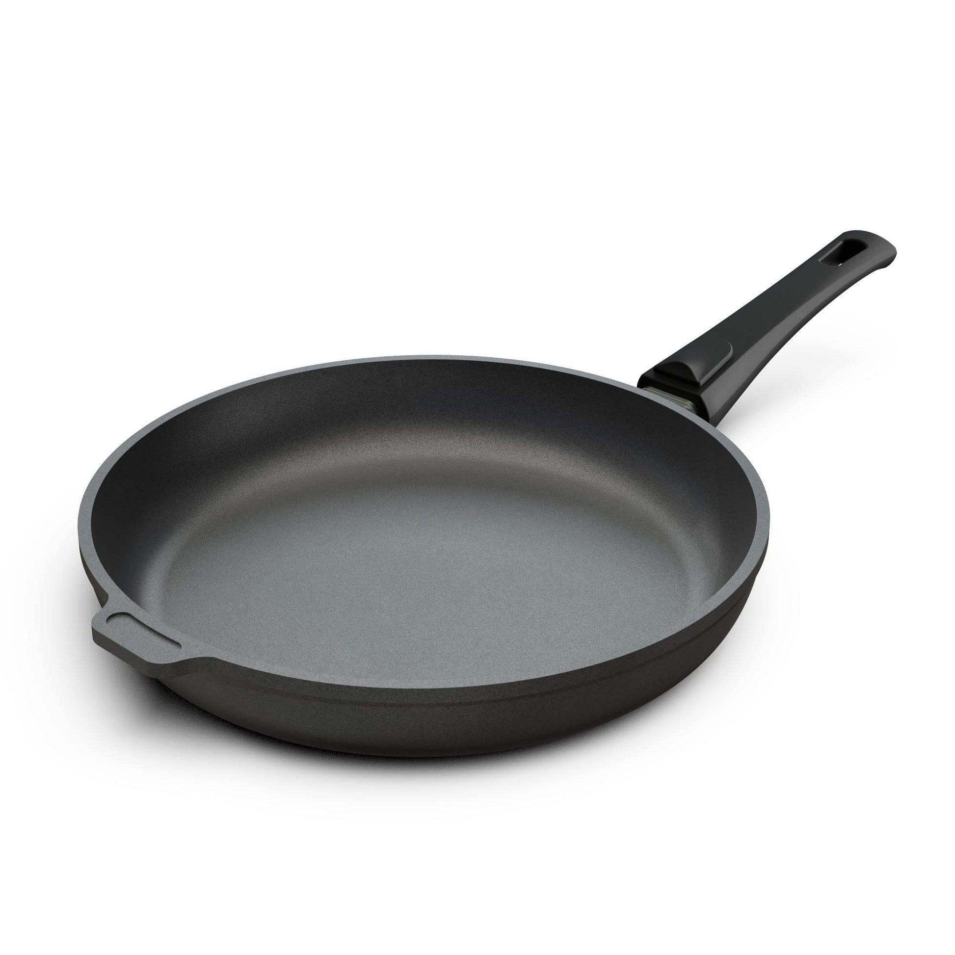 Hoffmann Aluguss Bratpfanne – 24cm, Induktion, beschichtet, abnehmbar. Runde Antihaft-Pfanne zum Braten.