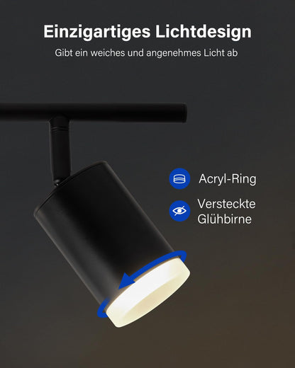 Leselux LED Deckenstrahler 6-flammig, schwarz, GU10, schwenkbar