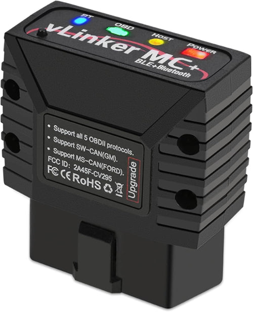 vLinker MC+ OBD2 Bluetooth Scanner Diagnosegerät für iPhone & Android, kompakter OBD-II-Adapter für die Fahrzeugdiagnose