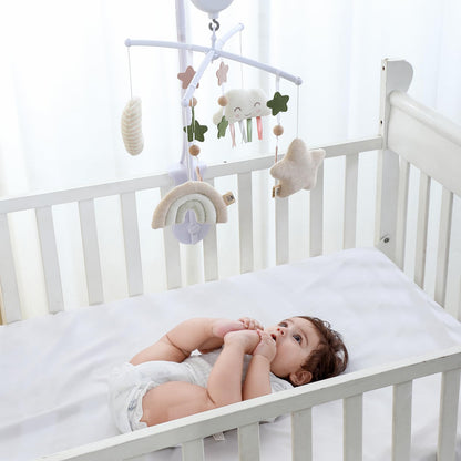 COTTONBEBE Baby Mobile mit Spieluhr, 35 Melodien, Regenbogen