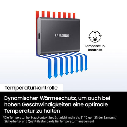 Samsung Portable SSD T7 Externe SSD 1TB Grau MU-PC1T0T/WW