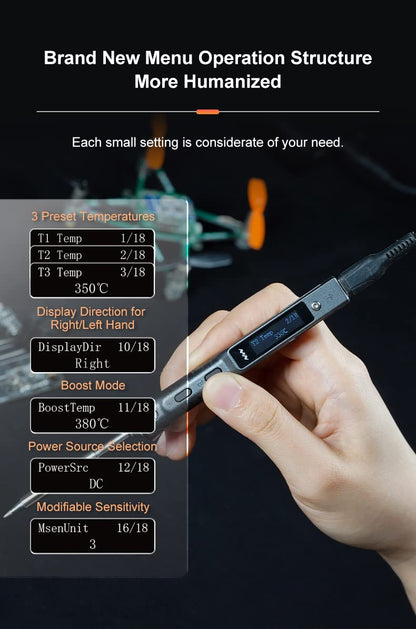 MINIWARE TS101 Digital Lötkolben USB-C 90W - BC2 Tip
