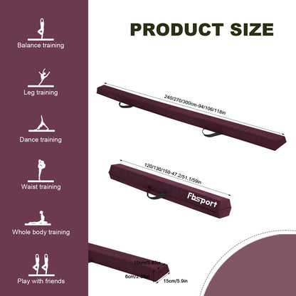 FBSPORT Schwebebalken 270 cm faltbar, Balancebalken für Kinder