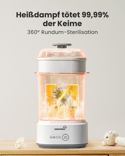 Grownsy Dampfsterilisator mit Trockner für Babyflaschen, 5-in-1