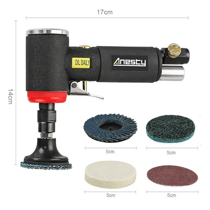 Anesty Mini Druckluft Winkelschleifer Set mit Schnellwechselscheiben