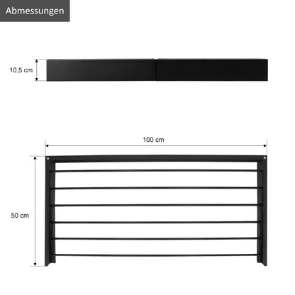 KROMS Wandwäscheständer ausziehbar XL Schwarz, 6 m Trockenlänge