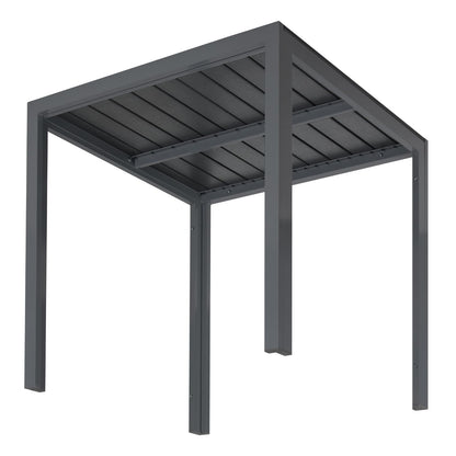 LIFERUN Gartentisch D-058, Aluminium WPC Balkontisch 75x75 cm Schwarz